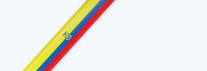 Leather strip with the flag of Ecuador.