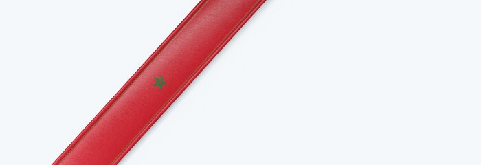 Leather strip with the flag of Morocco.