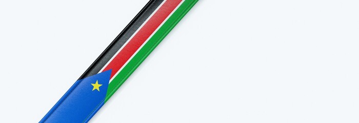 Leather strip with the flag of South Sudan.