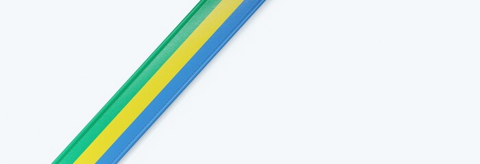 Leather strip with the flag of Gabon.