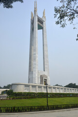 Quezon memorial circle obelisk monument tower in Quezon City, Philippines