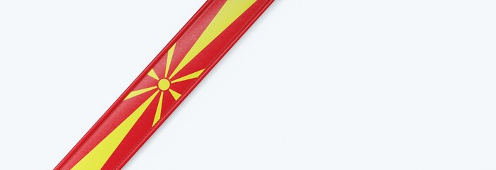 Leather strip with the flag of Macedonia.