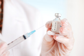 Flu: Anonymous Doctor Holding Flu Vaccine