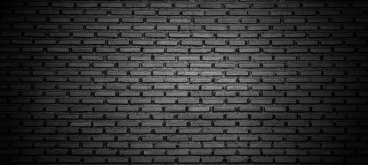 Black dark grunge brick wall texture background.