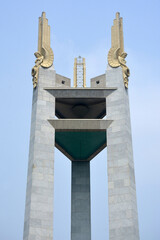 Quezon memorial circle obelisk monument tower in Quezon City, Philippines
