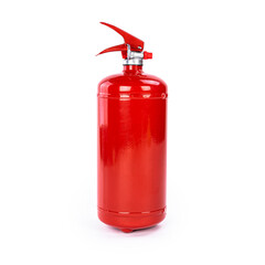 Red extinguisher over white background