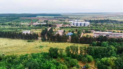 View of Donduseni from the drone in Moldova