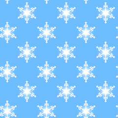 Fototapeta na wymiar Seamless blue pattern with snowflakes. Winter Christmas background, greeting card.