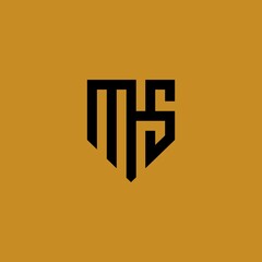 abstract initial letter M S logo design template