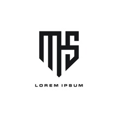 Obraz premium abstract initial letter M S logo design template