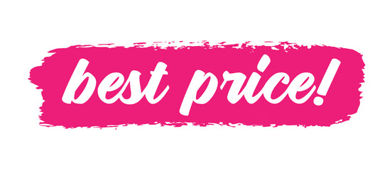 Hand sketched BEST PRICE quote as banner. Drawn commercial lettering for flyer, poster, advertisement, label.