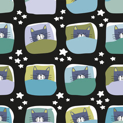 cute sleeping cat in bed-1