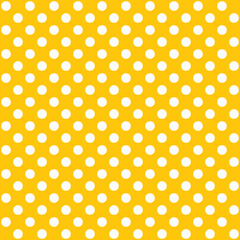 Yellow polka dot pattern, vector illustration