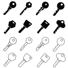 Key icon Vector set. access illustration sign collection. close symbol. 