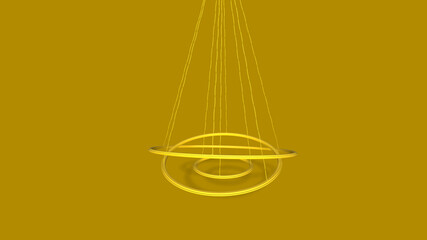 3d render abstract Halos on yellow background