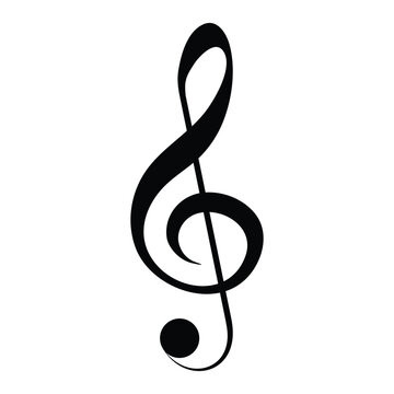 Black clef icon, musical symbol, vector illustration