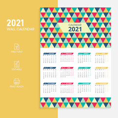 Colorful Wall Calendar 2021, 2021 Wall Calendar