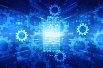 2d illustration abstract gear Network