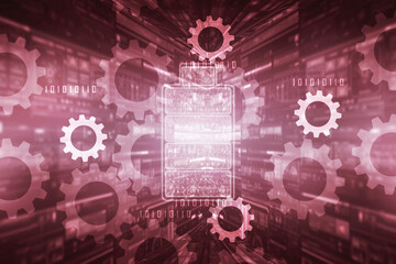 2d illustration abstract gear Network