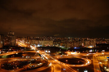 Fototapeta na wymiar Top view of the night city