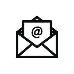 mail icon, Message envelope line art icon for apps and websites
