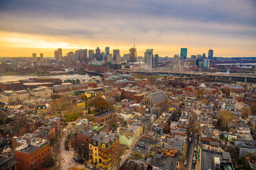 Fototapeta na wymiar Boston, Massachusetts, USA Skyline