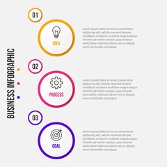 Business process infographic template. Thin line design with numbers 3 options or steps. Vector illustration graphic design