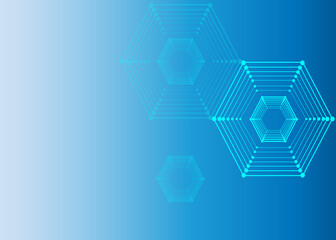 abstract blue background with hexagons