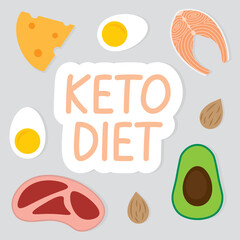 keto diet composition- vector illustration