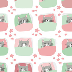 sleeping cat in bed-1