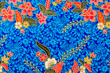 The beautiful of art Malaysian and Indonesian Batik Pattern - obrazy, fototapety, plakaty