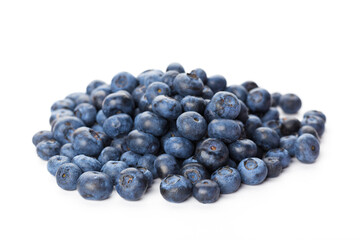 heap of blueberries isolated on white background