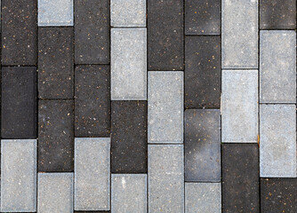 texture of stone paving black and gray tiles