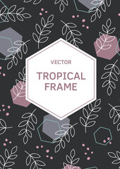 Leaves and plants rectangle frame