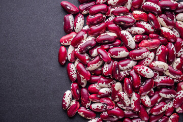 fresh organic natural beans on black background
