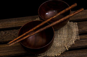 Wooden Bowl and sticks