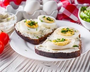 delicious and nutritious cheese and boiled egg sandwich