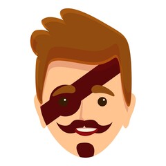 Face painting boy pirate icon. Cartoon of face painting boy pirate vector icon for web design isolated on white background
