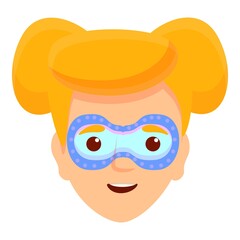 Face painting diving mask icon. Cartoon of face painting diving mask vector icon for web design isolated on white background