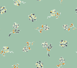 Brush Style Modern Flowers Pattern Soft Minimal Design Perfect For Fabric Printing Trendy Fashion Colors