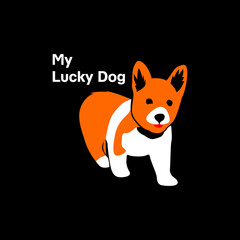 Obraz premium Illustration of vector graphic my lucky dog 