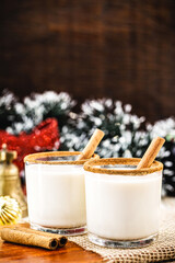 Eggnog or alcoholic eggnog is an alcoholic drink, or a cocktail of American origin served at Christmas dinner
