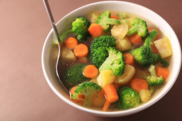 vegetable and broth- carrot, potato and carrot