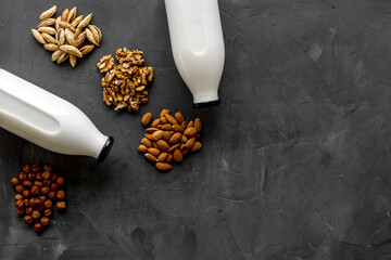 Dairy lactose free protein milk - drink with nuts and groats