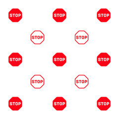 Seamless pattern of the traffic stop symbols