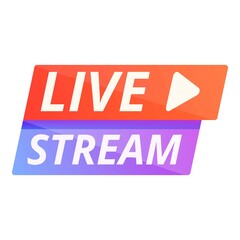 Fototapeta premium Live stream material icon. Cartoon of live stream material vector icon for web design isolated on white background
