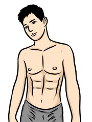 Fototapeta premium cartoon cute man on white background