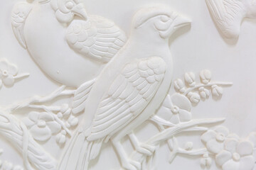 Products of the Dikart gypsum stucco moulding plant. Moscow, Russia
