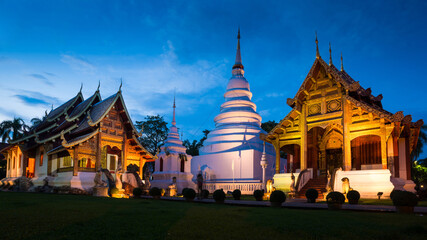 Fototapeta premium Prasing Temple on twilight time at Chiang Mai , Thailand