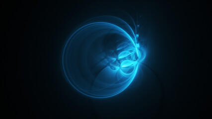 Abstract colorful blue crystal shapes. Fantasy light background. Digital fractal art. 3d rendering.